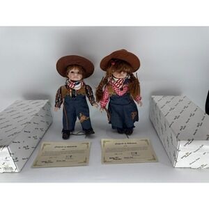 Golden Keepsakes James Lucille Cowboy Cowgirl Dolls COA Boxes Ltd Ed Set Apparel